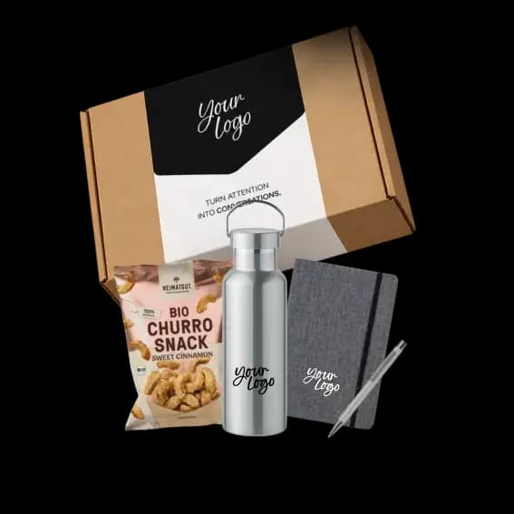 Geschenkbox mit individuell gestalteter Banderole